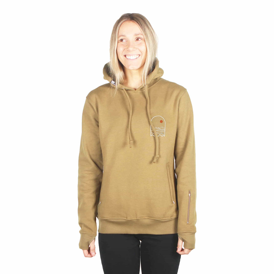 I Ride Sideways Inside DWR Sig Fit Hoodie Womens Olive