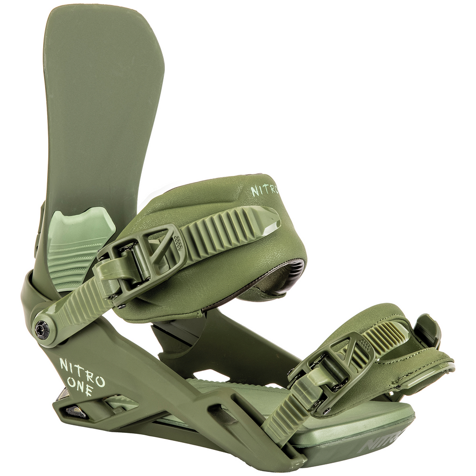 Nitro One Mens Snowboard Bindings Olive