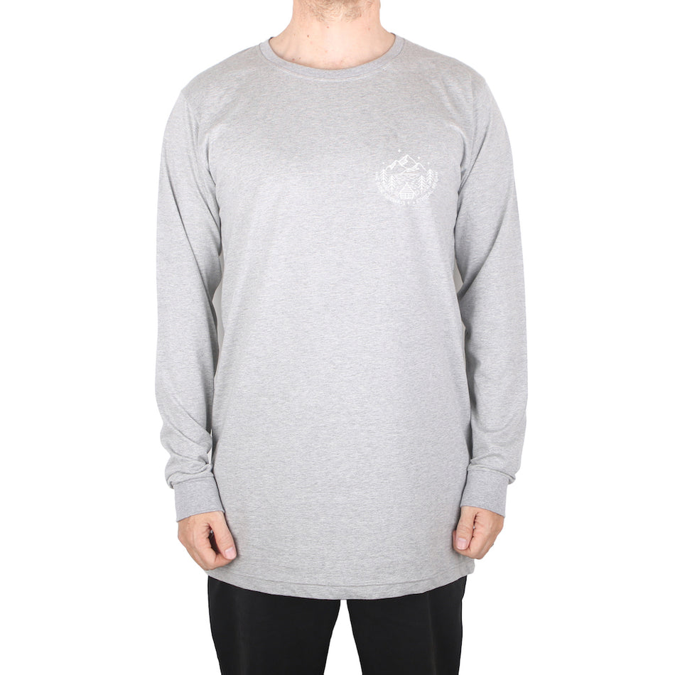 I Ride Sideways Shack Long Sleeve Tall Tee Mens Grey Marle