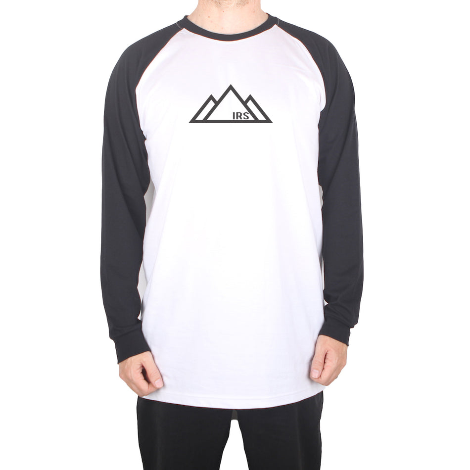 I Ride Sideways Snowies Long Sleeve Tall Tee Mens White / Black