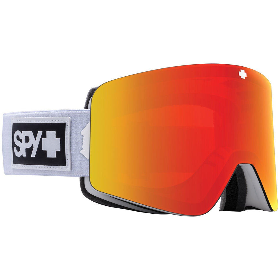 Spy Marauder Goggles Matte White HD Plus Bronze with Red Spectra Mirror + Spare Lens