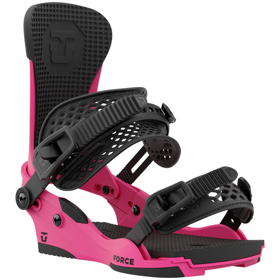 Union Force Mens Snowboard Bindings (Team High Back) Hot Pink