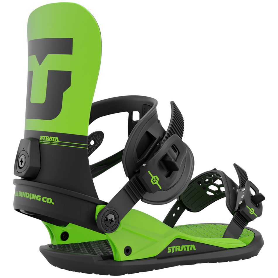 Union Strata Mens Snowboard Bindings (Team High Back) Acid Green