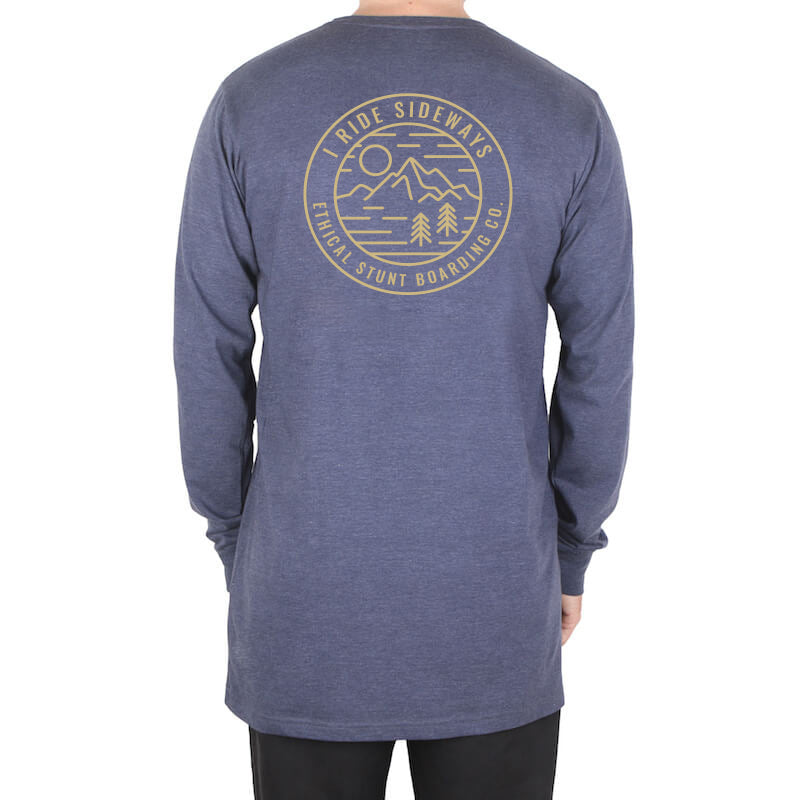 I Ride Sideways Wild Long Sleeve Tall Tee Mens Blue Marle